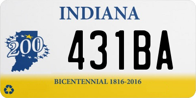 IN license plate 431BA