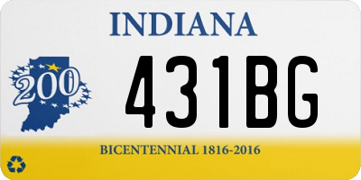 IN license plate 431BG