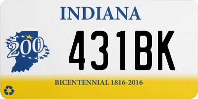 IN license plate 431BK