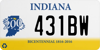 IN license plate 431BW