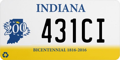 IN license plate 431CI