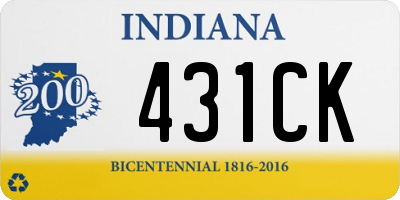 IN license plate 431CK