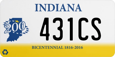 IN license plate 431CS