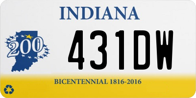 IN license plate 431DW