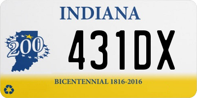 IN license plate 431DX