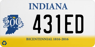 IN license plate 431ED