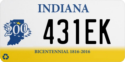 IN license plate 431EK