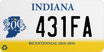 IN license plate 431FA