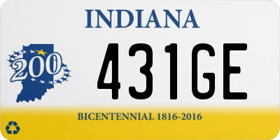 IN license plate 431GE