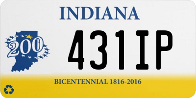 IN license plate 431IP