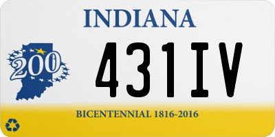 IN license plate 431IV