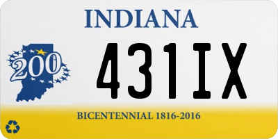 IN license plate 431IX