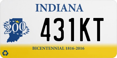 IN license plate 431KT