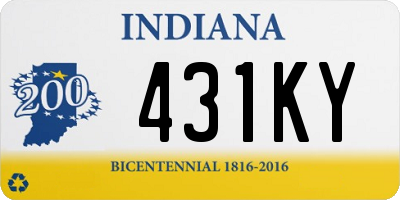 IN license plate 431KY