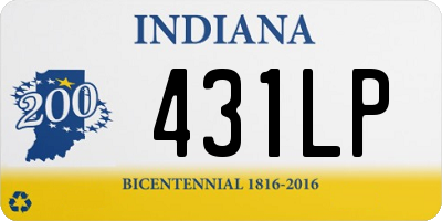 IN license plate 431LP