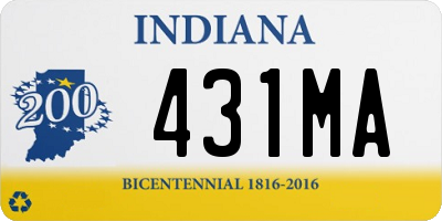 IN license plate 431MA