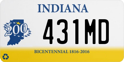 IN license plate 431MD