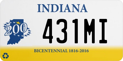 IN license plate 431MI