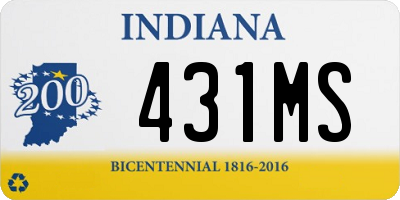 IN license plate 431MS