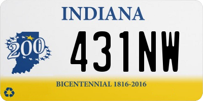 IN license plate 431NW