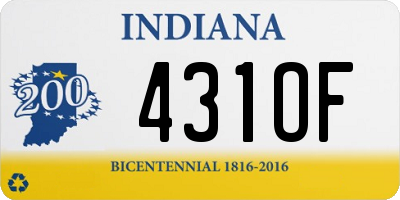 IN license plate 431OF