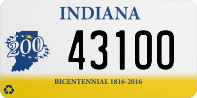 IN license plate 431OO