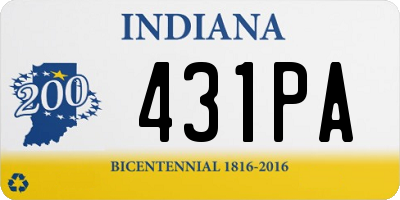 IN license plate 431PA