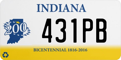 IN license plate 431PB