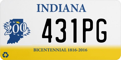 IN license plate 431PG