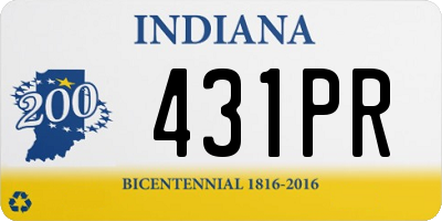 IN license plate 431PR