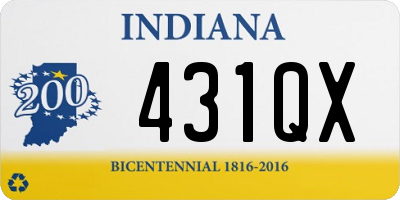 IN license plate 431QX