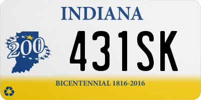 IN license plate 431SK