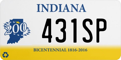 IN license plate 431SP