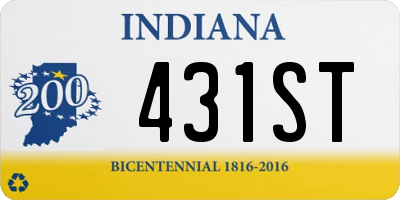 IN license plate 431ST