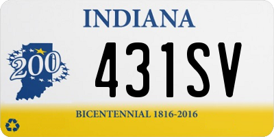 IN license plate 431SV