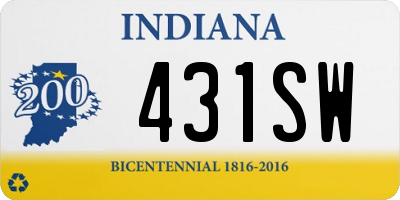 IN license plate 431SW