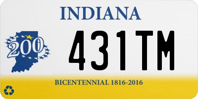 IN license plate 431TM