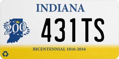 IN license plate 431TS