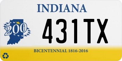 IN license plate 431TX