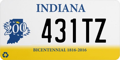 IN license plate 431TZ