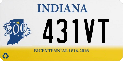 IN license plate 431VT