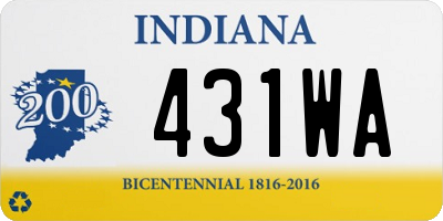 IN license plate 431WA