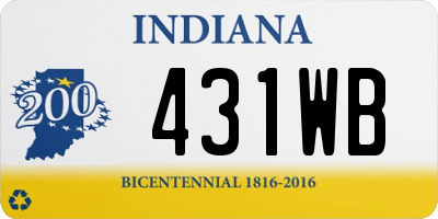 IN license plate 431WB