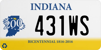 IN license plate 431WS