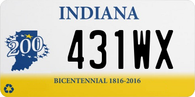 IN license plate 431WX