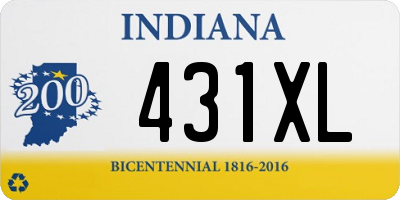 IN license plate 431XL