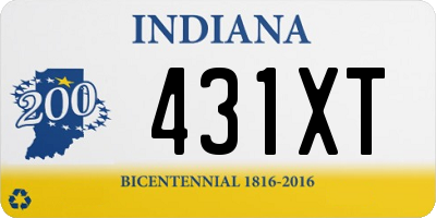 IN license plate 431XT