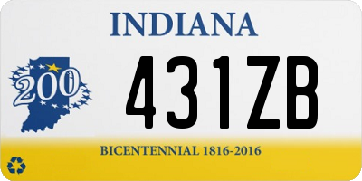 IN license plate 431ZB