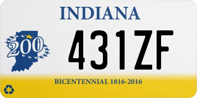 IN license plate 431ZF