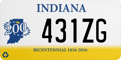 IN license plate 431ZG